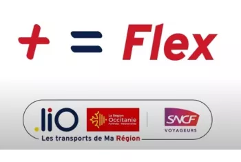 Texte indiquant "La Région Occitanie présente plus égale Flex"
