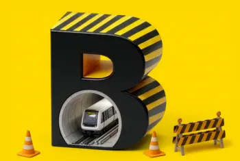 Logo ligne B en travaux