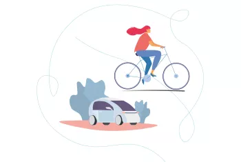 image d'un vélo et voiture partagee