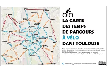 carte temps parcours vélo toulouse
