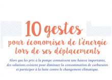 10 gestes pour économises de l'énergie lors de ses déplacements