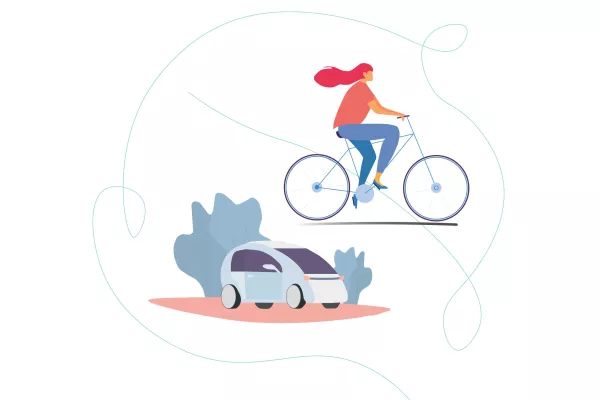 image d'un vélo et voiture partagee