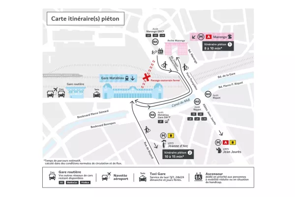 fermeture paso gare matabiau juin 2025