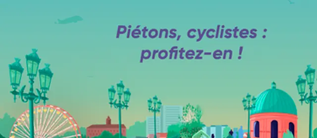 Affiche informant de la fermeture du Pont Saint-Pierre aux voitures