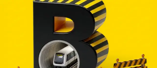 Logo ligne B en travaux