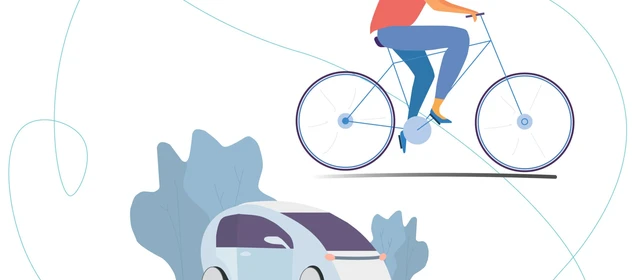 image d'un vélo et voiture partagee