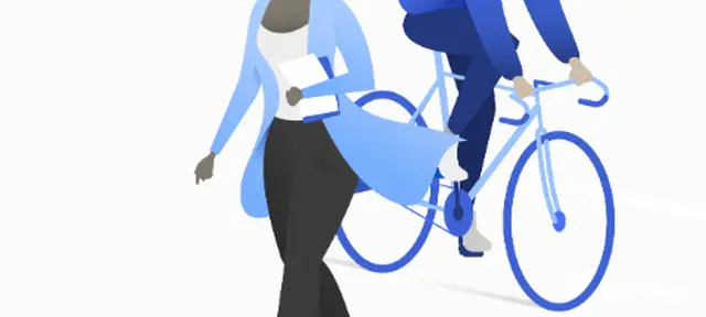 dessin homme à vélo femme marchant académie mobilités actives