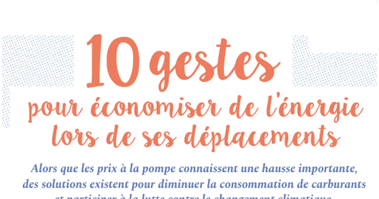 10 gestes pour économises de l'énergie lors de ses déplacements